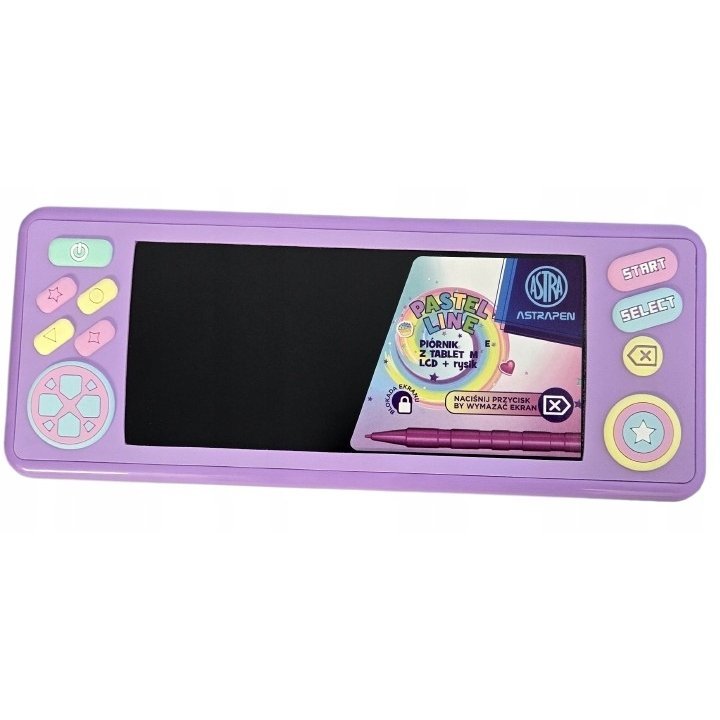 Astra Pastel Line Piórnik fioletowy z tabletem LCD + rysik