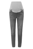 Spodnie damskie - Spodnie jeansowe damskie, ciążowe, skinny, szare, Bellybutton - miniaturka - grafika 1