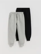 Spodnie i spodenki dla chłopców - Reserved - Dresowe joggery 2 pack - jasnoszary - miniaturka - grafika 1
