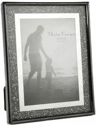 Ramka na zdjęcie zdjęcia srebrno-czarna glamour 23,5x18,5x2-12 169007 - Ramki na zdjęcia - miniaturka - grafika 1