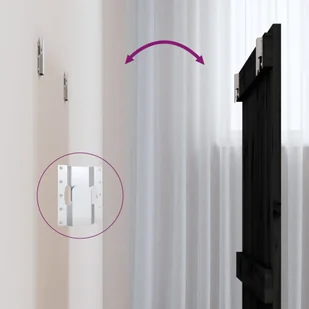 Wezgłowie łóżka, czarne, 82,5x3x60 cm, lite drewno sosnowe Lumarko - Inne meble do sypialni - miniaturka - grafika 7