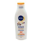 Balsamy i kremy do opalania - Nivea Sun Kids Protect & Sensitive Sun Lotion SPF50+ preparat do opalania ciała 200 ml - miniaturka - grafika 1