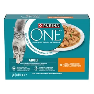 Purina ONE Karma mokra Kot Adult Delikatne kawałki w sosie 8 x 85 g - Mokra karma dla kotów - miniaturka - grafika 1