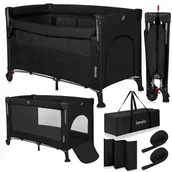 Łóżeczka i kojce - Łóżeczko turystyczne dwupoziomowe 3w1 składane dostawka torba Lionelo Ellen - miniaturka - grafika 1