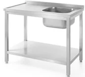 Stoły gastronomiczne - Hendi Stół z jednym zlewem z półką - prawy 811863 - miniaturka - grafika 1