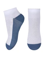 Skarpetki damskie - Skarpetki dziecięce, stopki, biało-granatowe, Milusie - miniaturka - grafika 1
