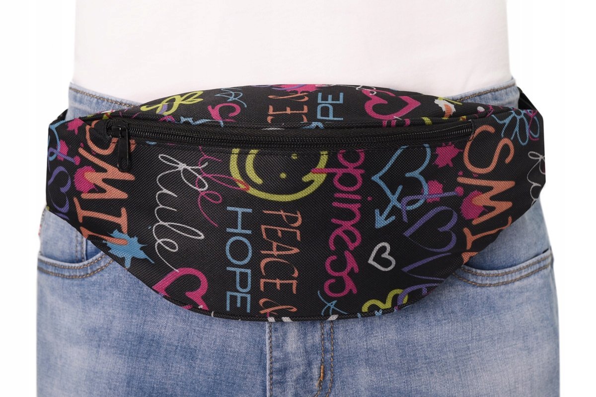 Saszetka Na Pas Torba Na Ramię Nerka Biodrówka Młodzieżowa M.13-8 Czarna