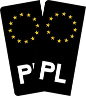 Akcesoria tuningowe - Naklejki na tablice rejestracyjne Czarny Euroband - miniaturka - grafika 1
