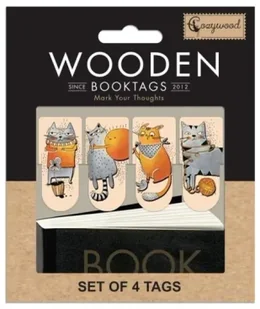Zakładki drewniane do książki Kocie historie - Cozywood - Zakładki do książek - miniaturka - grafika 1