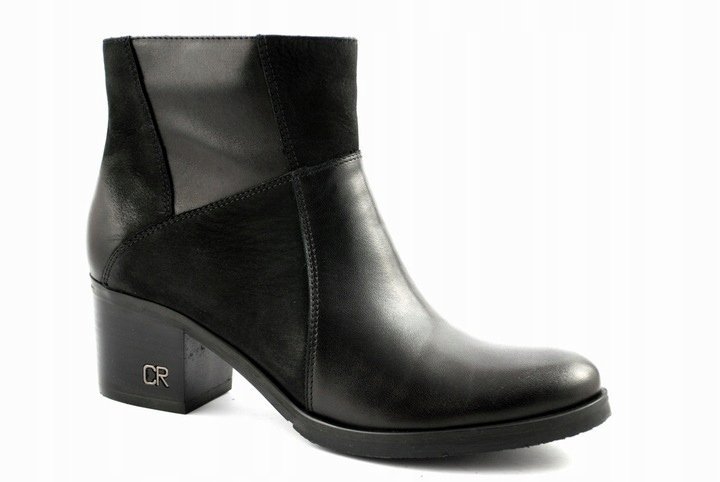 Czarne botki damskie skóra Carinii S4175_-E50-360 modne r.36