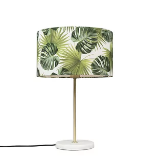QAZQA Lampa stołowa mosiądz klosz liść 35cm - Kaso - Lampy stojące - miniaturka - grafika 1