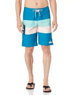 Quiksilver Męskie spodenki kąpielowe na co dzień, krótkie kąpielówki, kostium kąpielowy, port morski Amazon 21 paski, 30A, Port morski Amazon 21 Stripe, 176 - Kąpielówki męskie - miniaturka - grafika 1
