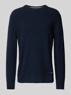 Sweter z dzianiny z naszywką z logo - Swetry męskie - miniaturka - grafika 1