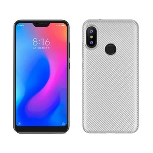 NoName Etui Carbon Fiber Xiaomi Mi A2 Lite srebrny/silver - Etui i futerały do telefonów - miniaturka - grafika 1