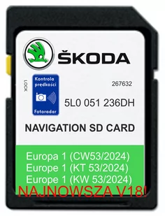 MAPA KARTA SKODA MIB2 2024 SUPERB OCTAVIA FABIA RAPID YETI KODIAQ KAROQ RADARY - Mapy GPS - miniaturka - grafika 1