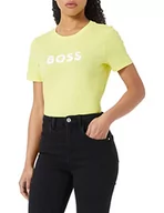 Koszulki i topy damskie - BOSS Damska koszulka z logo C z bawełny organicznej z nadrukiem logo, Bright Yellow731, XS - miniaturka - grafika 1