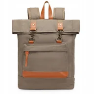 Torebki damskie - Plecak Męski Vintage Brezentowy Beżowy Khaki Płócienno Skórzany Arizona - miniaturka - grafika 1