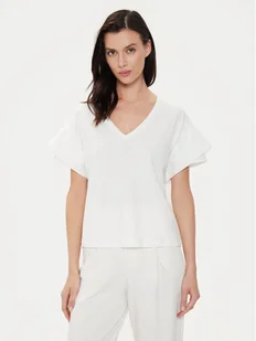 Sisley T-Shirt 3AIRL400M Biały Regular Fit - Koszulki i topy damskie - miniaturka - grafika 1