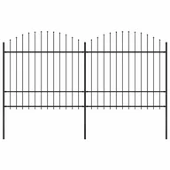 Ogrodzenia - vidaxl Panele ogrodzeniowe z grotami, stal, (1,5-1,75) x 3,4 m, czarne - miniaturka - grafika 1