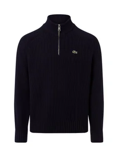 Lacoste Męski wełniany sweter Mężczyźni dzianina grubo tkana niebieski jednolity, 3 - Swetry męskie - miniaturka - grafika 1