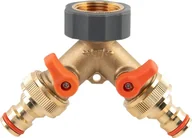 Inne akcesoria do nawadniania - ROZDZIELACZ 2-DROŻNY GW 3/4"x GZ 3/4" MOSIĄDZ Z ZAWORAMI BRASS SOFT - miniaturka - grafika 1