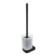 Akcesoria do wc - Nimco Nikau - Szczotka toaletowa z uchwytem, szkło matowe/czarny mat NKC 30094CN-90 - miniaturka - grafika 1