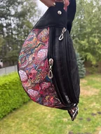 Torebki damskie - Nerka M Jesienne liście / czarny+ miniportfelik gratis - miniaturka - grafika 1