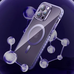 Kingxbar PQY Ice Crystal Series magnetyczne etui iPhone 14 MagSafe srebrne - Etui i futerały do telefonów - miniaturka - grafika 3