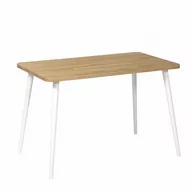 Ławy i stoliki kawowe - Stolik kawowy prostokątny z drewna dębowego Modern Oak, Wykończenie nogi - Buk - farba biała, Wysokość [cm] - 75, Wymiary [cm] - 60x100 - miniaturka - grafika 1