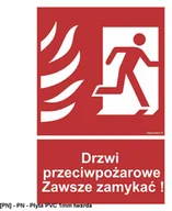 Tablice BHP - SIGNPROJECT BC054 - Drzwi przeciwpożarowe. Zawsze zamykać! prawostronne 350x518 - miniaturka - grafika 1