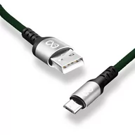 Kable USB - Kabel USB - micro USB eXc BRAID 1.2m, ciemny zielony - miniaturka - grafika 1