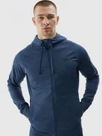 Bluzy sportowe męskie - Męska bluza treningowa 4F 4FWAW24TFSWM404 - granatowa - miniaturka - grafika 1