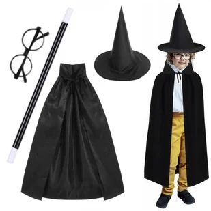 STRÓJ HARY CZARODZIEJ MAGIK ZESTAW KOSTIUM PELERYNA KAPELUSZ 4 elementy Z850 - Stroje karnawałowe STRÓJ HARY CZARODZIEJ MAGIK ZESTAW KOSTIUM PELERYNA KAPELUSZ 4 elementy Z850 - Stroje karnawałowe - miniaturka - grafika 1