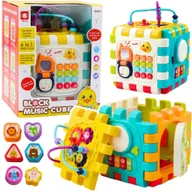 Zabawki interaktywne dla dzieci - Kostka Edukacyjna Muzyczna Interaktywna Dla Malucha 6w1 LEAN Toys - miniaturka - grafika 1