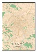 Plakaty - Plakat, Paryż mapa kolorowa, 30x40 cm - miniaturka - grafika 1