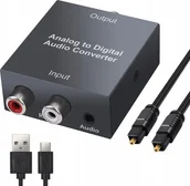 Złącza, przejściówki, adaptery - Adapter AV Pawonik Toslink - RCA (Cinch) x2 czarny - miniaturka - grafika 1