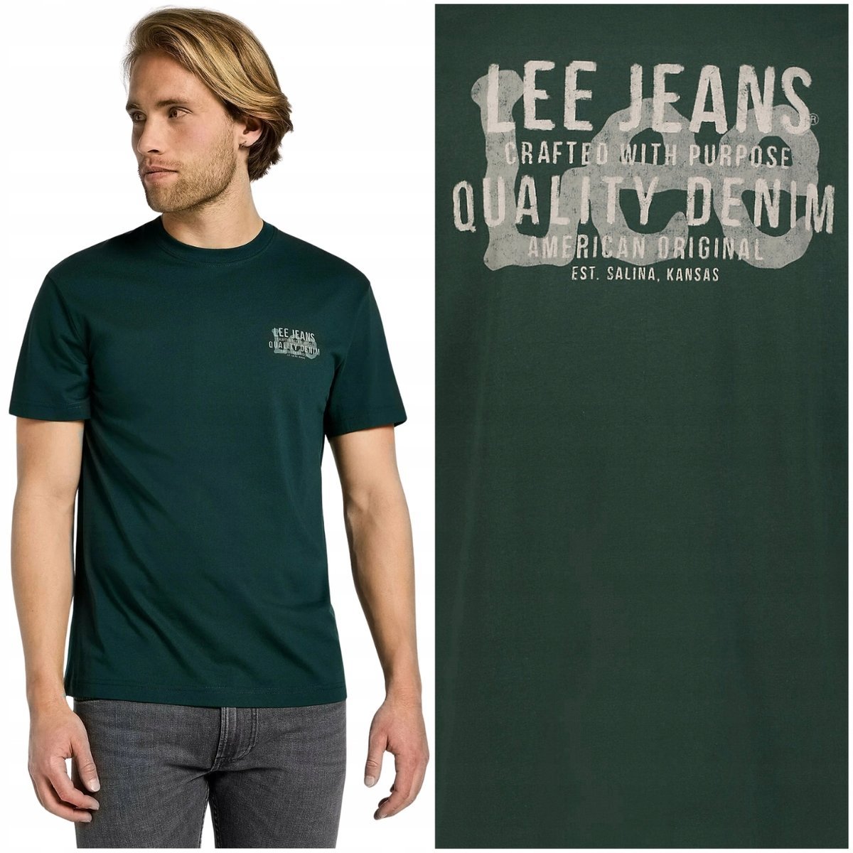 Lee SS TEE RELAXED luźna koszulka bawełniana męska dwustronne logo XL