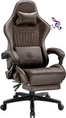 Fotele gamingowe - GTPLAYER Fotel gamingowy ACE PRO, ergonomiczny fotel biurowy z odchylanymi podłokietnikami i podnóżkiem, głośniki Hi-Fi, imponująca atmosfera dźwięku, jasnobrązowy - miniaturka - grafika 1