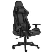Fotele gamingowe - vidaXL Lumarko Obrotowy fotel gamingowy, czarny, PVC 20478 - miniaturka - grafika 1