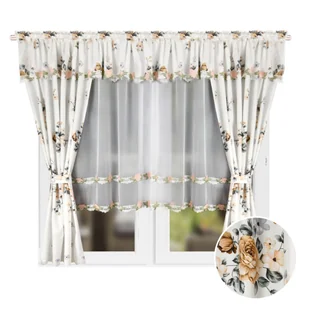 FIRANA GOTOWA WOAL 400x160 FIRANA KOLOROWA ZASŁONA NA POJEDYNCZY KARNISZ - Firany - miniaturka - grafika 1