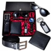 Paski - Zestaw Prezentowy Portfel Pasek Zegarek Okulary Prezent Chłopaka Mężczyzny - miniaturka - grafika 1