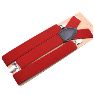 Szelki do spodni 3,5 cm czerwony - Dodatki do ubrań - miniaturka - grafika 1