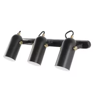 Lampy ścienne - Beliani Lampa ścienna 3-punktowa metalowa czarna TYRIA - miniaturka - grafika 1