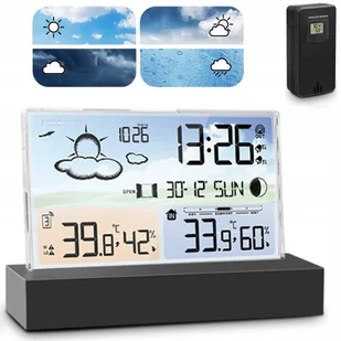 Stacja Pogodowa Pogody Meteo Higrometr Barometr Termometr Czujnikiem Zegar - Stacje pogodowe - miniaturka - grafika 1