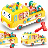 Zabawki interaktywne dla dzieci - INTERAKTYWNY AUTOBUS AUTKO DŹWIĘK ŚWIATŁO MŁOTEK MATADI EDUKACYJNY - miniaturka - grafika 1