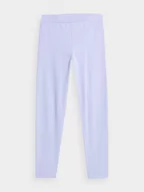 Legginsy - 4F, Legginsy dzianinowe dziewczęce, 4FJSS23TTIGF039-52S, Jasny Fiolet, Rozmiar 134 - miniaturka - grafika 1