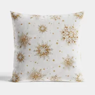 Pościel - Poszewka Dekoracyjna Złote Śnieżynki Velvet 40X40 Cm - miniaturka - grafika 1