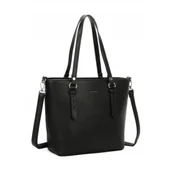 Torebki damskie - Klasyczna Czarna Torebka Damska Format A4 LUIGISANTO - miniaturka - grafika 1