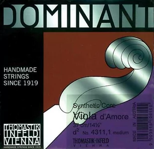 Thomastik Einzelsaite für Viola d'amore Dominant Mensur 37cm - D'-Saite Melodie, Perlon umsponnen 645604 - Akcesoria do instrumentów smyczkowych - miniaturka - grafika 1