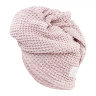 Czapeczki dla niemowląt - Turban lniany do suszenia włosów - pudrowy róż - miniaturka - grafika 1